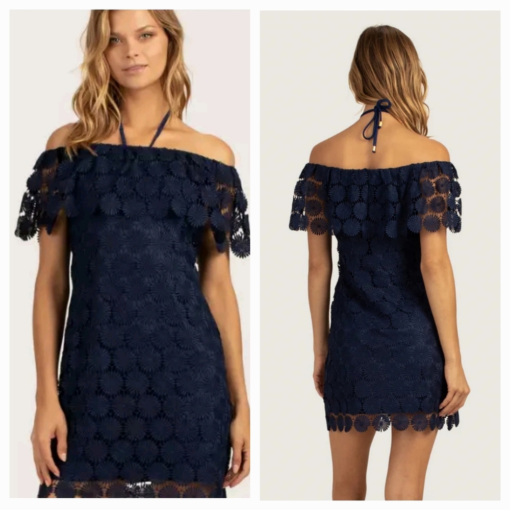 Trina Turk Bardot Mini Dress Navy Size Small